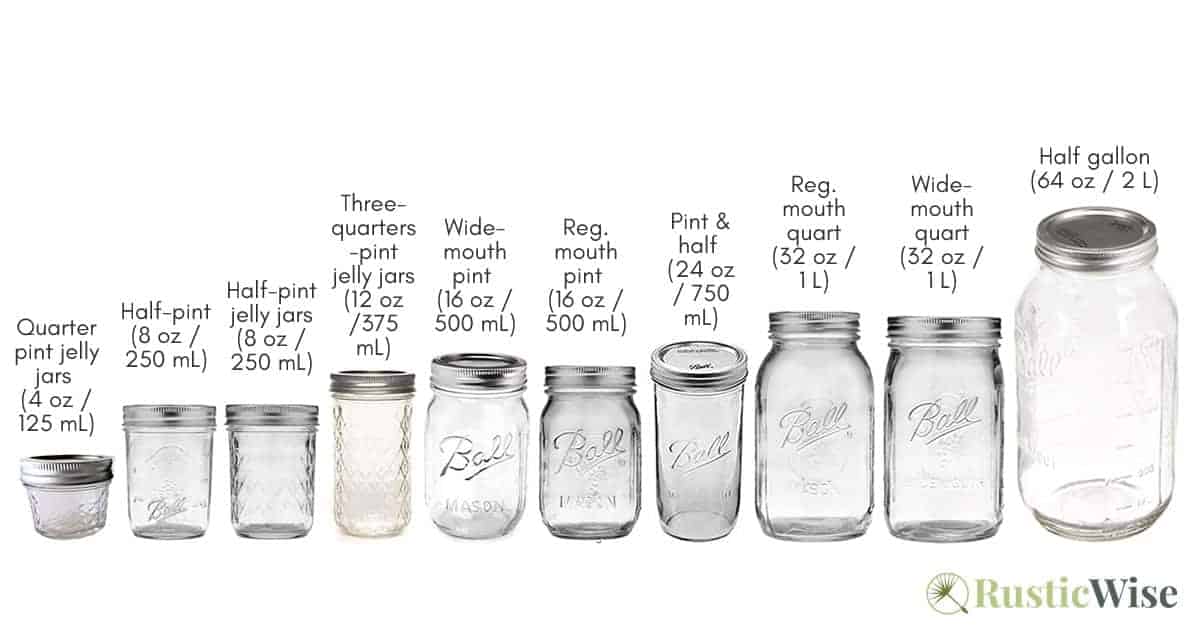 Canning Jar Size Chart Choosing The Right Jar For The Job RusticWise