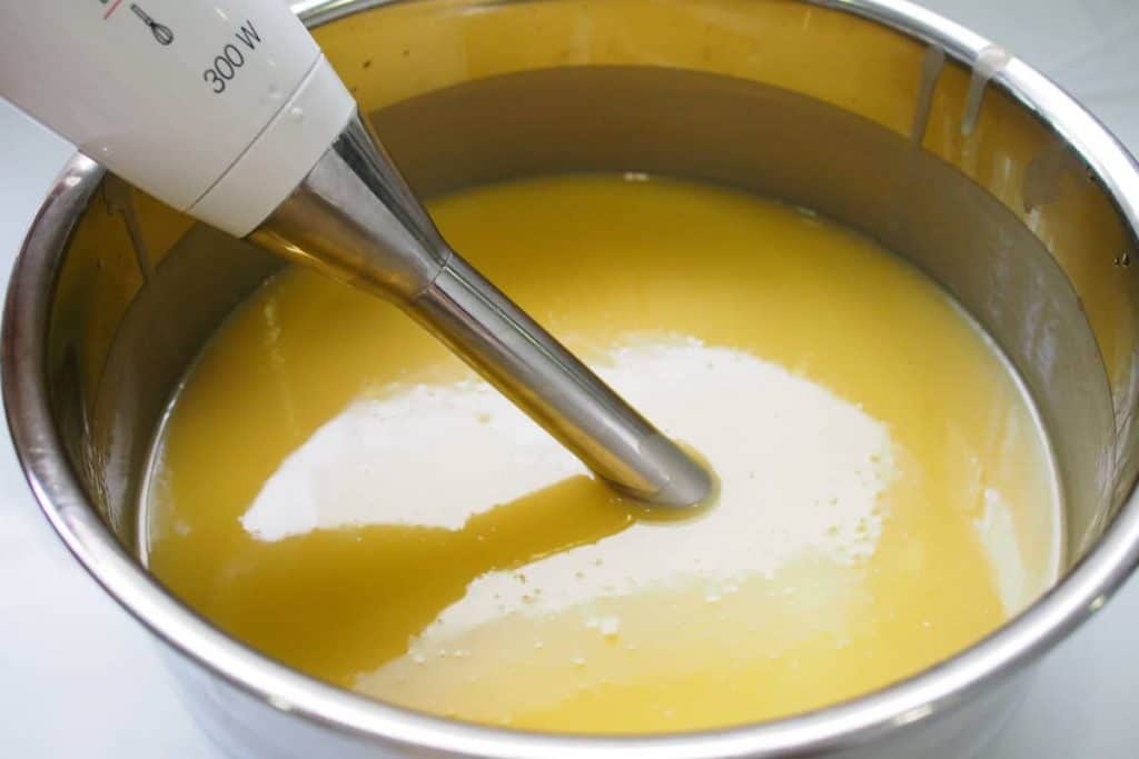 Basic cold process soap recipe, immersion blender