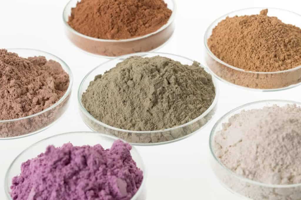 Clays for soap making, clays cosmetics palette