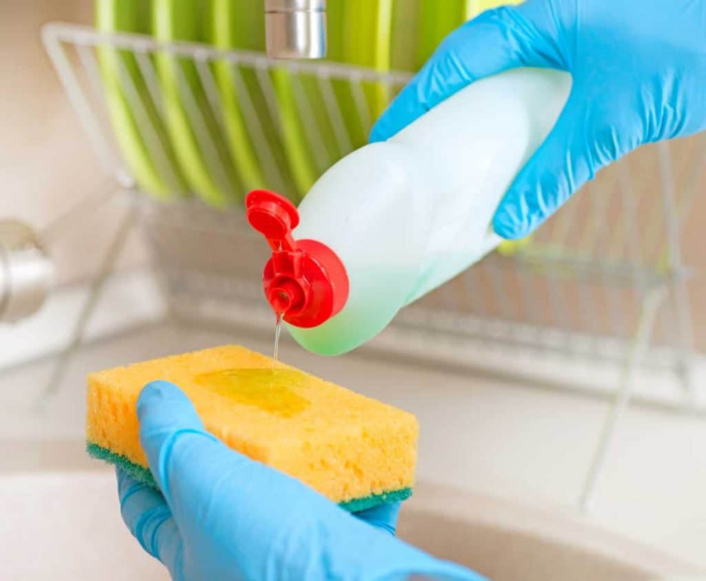 pH of dishsoap, soap on sponge